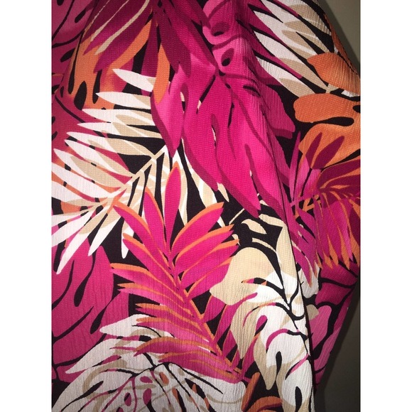 EUC Alfred Dunner Vintage Fuchsia Floral Hawaiian 80's Style Blouse Size 20 - Picture 6 of 12